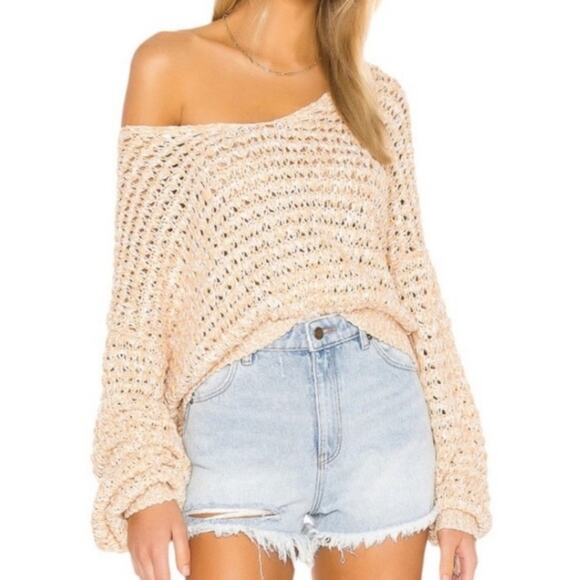 Free People Coconut‎ V-Neck Sweater - Picture 1 of 8